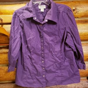 💙3/$25💙Miss Lili SzXL Purple snap down top